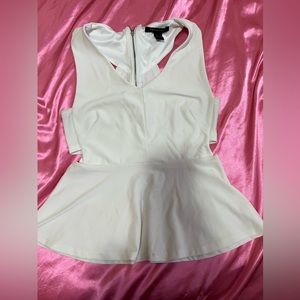 Peplum top white size medium